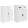 Ensemble de Meubles 2 pcs Blanc brillant Bois d'ingénierie 616291616291