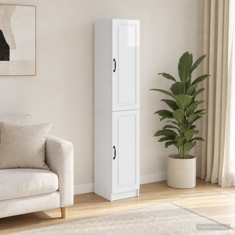 Ensemble de Meubles 2 pcs Blanc brillant Bois d'ingénierie 616292616292