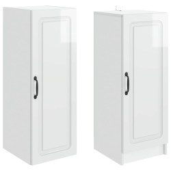 Ensemble de Meubles 2 pcs Blanc brillant Bois d'ingénierie 616292616292