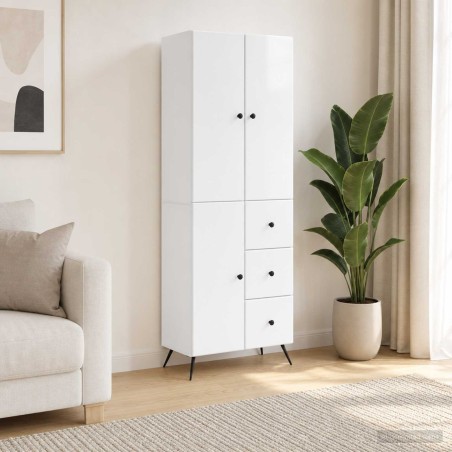 Ensemble de Meubles 2 pcs Blanc brillant Bois d'ingénierie 616293616293