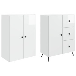 Ensemble de Meubles 2 pcs Blanc brillant Bois d'ingénierie 616293616293