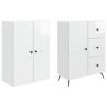Ensemble de Meubles 2 pcs Blanc brillant Bois d'ingénierie 616293616293
