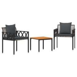 Ensemble de meubles d'extérieur 3 pcs Gris et Gris foncé 616295616295
