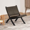Chaise de relaxation rotin kubu naturel et bois d'acajou massif 616298616298