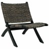 Chaise de relaxation rotin kubu naturel et bois d'acajou massif 616298616298