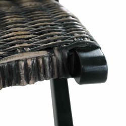Chaise de relaxation rotin kubu naturel et bois d'acajou massif 616298616298