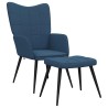 Chaise de relaxation avec tabouret Bleu Tissu 616299616299