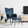 Chaise de relaxation avec tabouret Bleu Tissu 616299616299