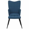 Chaise de relaxation avec tabouret Bleu Tissu 616299616299