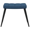 Chaise de relaxation avec tabouret Bleu Tissu 616299616299