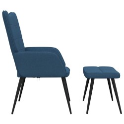Chaise de relaxation avec tabouret Bleu Tissu 616299616299