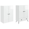 Ensemble de Meubles 2 pcs Blanc brillant Bois d'ingénierie 616301616301