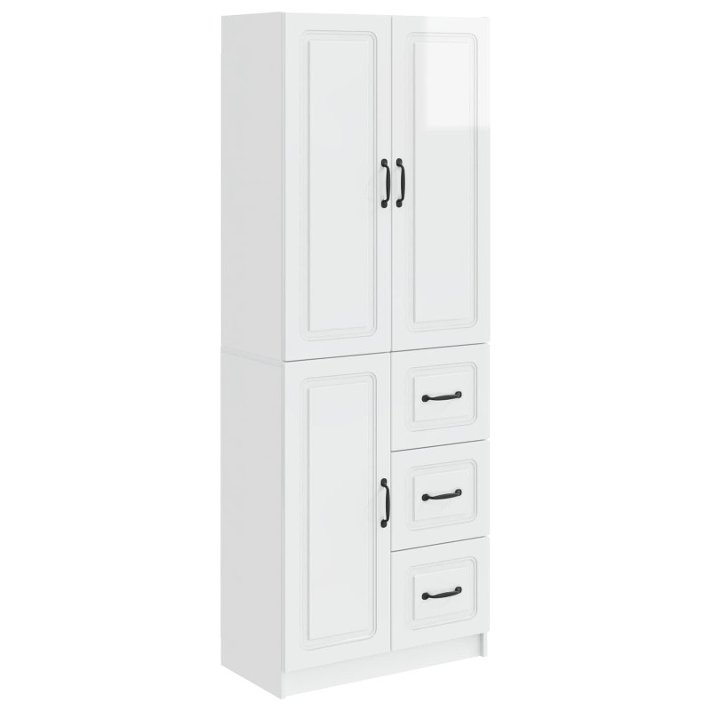 Ensemble de Meubles 2 pcs Blanc brillant Bois d'ingénierie 616303616303