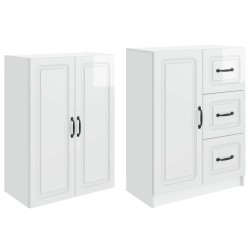 Ensemble de Meubles 2 pcs Blanc brillant Bois d'ingénierie 616303616303