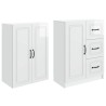 Ensemble de Meubles 2 pcs Blanc brillant Bois d'ingénierie 616303616303