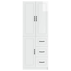 Ensemble de Meubles 2 pcs Blanc brillant Bois d'ingénierie 616303616303