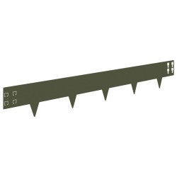 Bordure de Pelouse 20 pcs 100 x 15 cm Acier Vert olive 616308616308