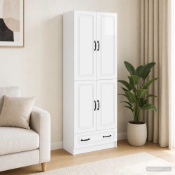 Ensemble de Meubles 2 pcs Blanc brillant Bois d'ingénierie 616313616313
