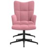 Chaise de relaxation avec tabouret Rose Velours 616317616317