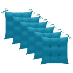 Chaises à manger d'extérieur lot de 6 et coussins Acacia massif 616323616323