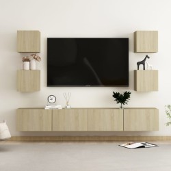 Ensemble de meubles TV 6 pcs Chêne sonoma Bois d'ingénierie 616326616326