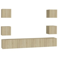 Ensemble de meubles TV 6 pcs Chêne sonoma Bois d'ingénierie 616326616326