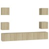 Ensemble de meubles TV 6 pcs Chêne sonoma Bois d'ingénierie 616326616326