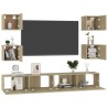 Ensemble de meubles TV 6 pcs Chêne sonoma Bois d'ingénierie 616326616326