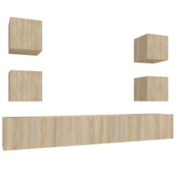Ensemble de meubles TV 6 pcs Chêne sonoma Bois d'ingénierie 616327616327