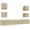 Ensemble de meubles TV 6 pcs Chêne sonoma Bois d'ingénierie 616327616327