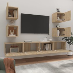 Ensemble de meubles TV 6 pcs Chêne sonoma Bois d'ingénierie 616327616327