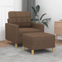 Fauteuil avec repose-pied Marron 60 cm Tissu 616329616329