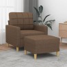 Fauteuil avec repose-pied Marron 60 cm Tissu 616329616329