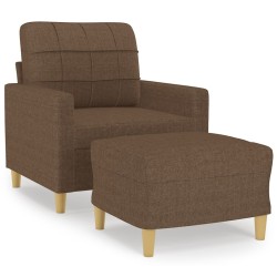 Fauteuil avec repose-pied Marron 60 cm Tissu 616329616329