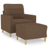 Fauteuil avec repose-pied Marron 60 cm Tissu 616329616329