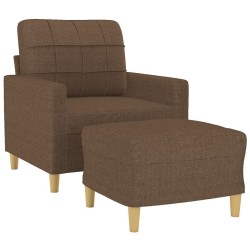 Fauteuil avec repose-pied Marron 60 cm Tissu 616329616329
