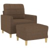 Fauteuil avec repose-pied Marron 60 cm Tissu 616329616329