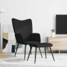 Chaise de relaxation avec tabouret Noir Tissu 616332616332