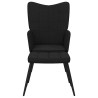 Chaise de relaxation avec tabouret Noir Tissu 616332616332