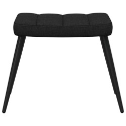 Chaise de relaxation avec tabouret Noir Tissu 616332616332