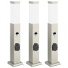 Bornes lumineuses avec détecteur et prise lot de 3 50 cm acier inoxydable IP44 616337616337