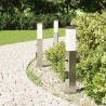 Bornes lumineuses avec détecteur et prise lot de 3 50 cm acier inoxydable IP44 616337616337