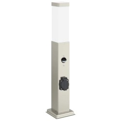 Bornes lumineuses avec détecteur et prise lot de 3 50 cm acier inoxydable IP44 616337616337