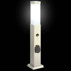 Bornes lumineuses avec détecteur et prise lot de 3 50 cm acier inoxydable IP44 616337616337