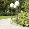 Bornes lumineuses avec détecteur et prise lot de 3 120 cm acier inoxydable IP44 616338616338