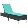 Chaise longue avec coussin en rotin synthétique noir 616340616340