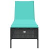 Chaise longue avec coussin en rotin synthétique noir 616340616340