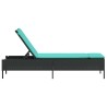 Chaise longue avec coussin en rotin synthétique noir 616340616340