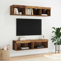 Ensemble meuble TV avec LED 2 pcs Bois Ancien 60 x 30 x 30 cm 616341616341