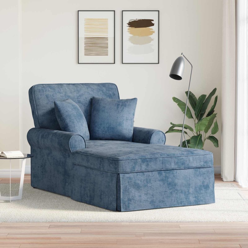 Chaise lounge avec jupe avec coussin Bleu 157 x 91 x 91 cm ARES 616348616348